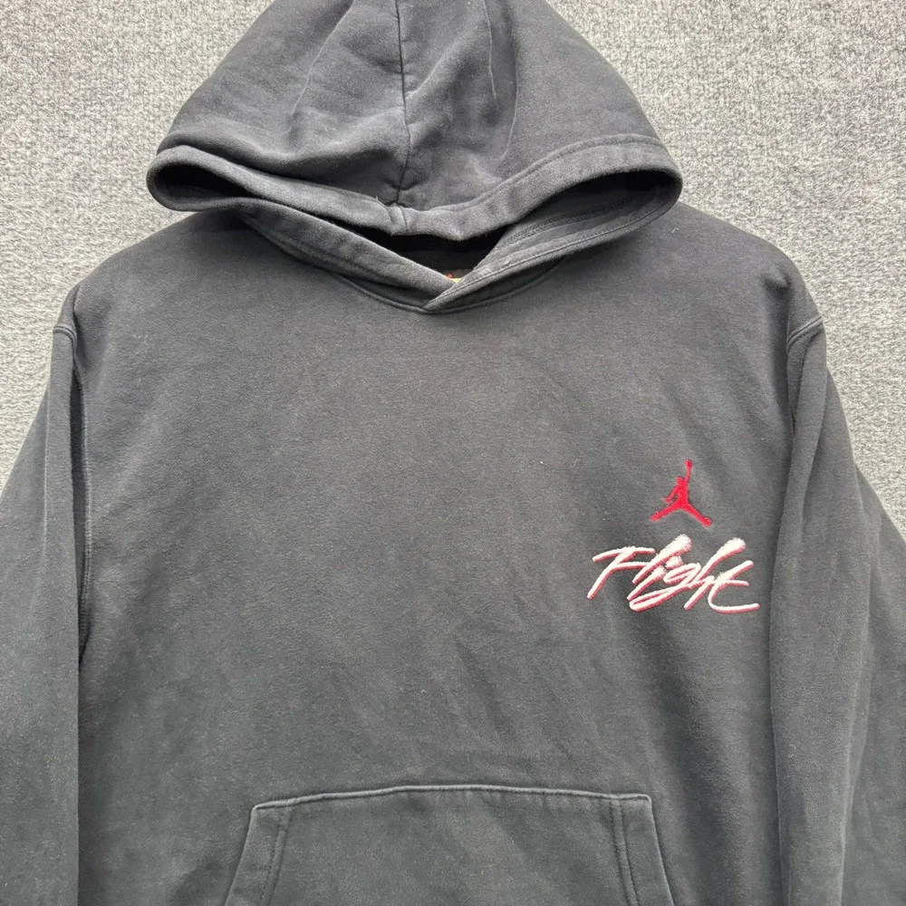 Jordan Flight Hoodie Mens Small Black Long Sleeve‎ Embroidered Fleece Athletic